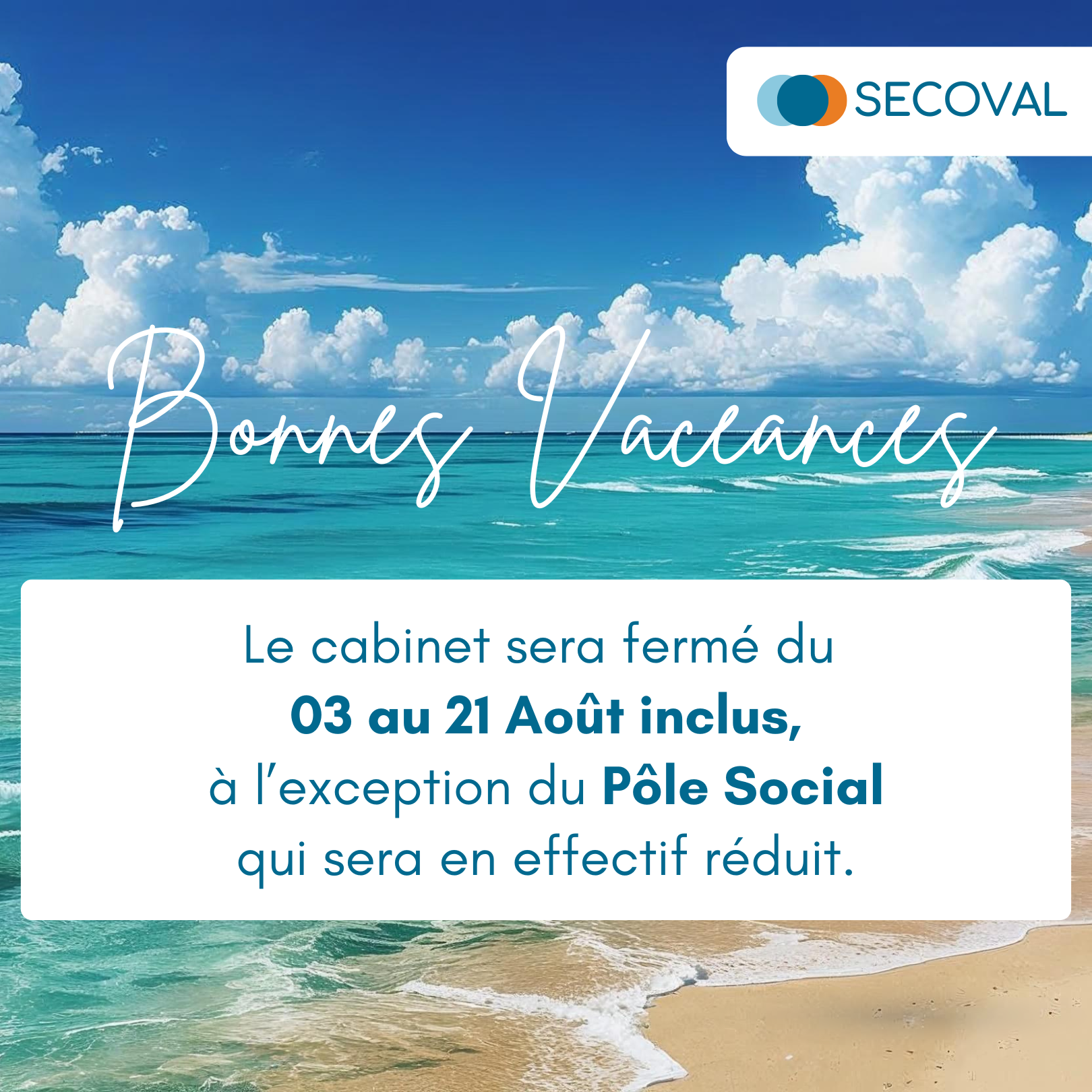 congés secoval été 2026